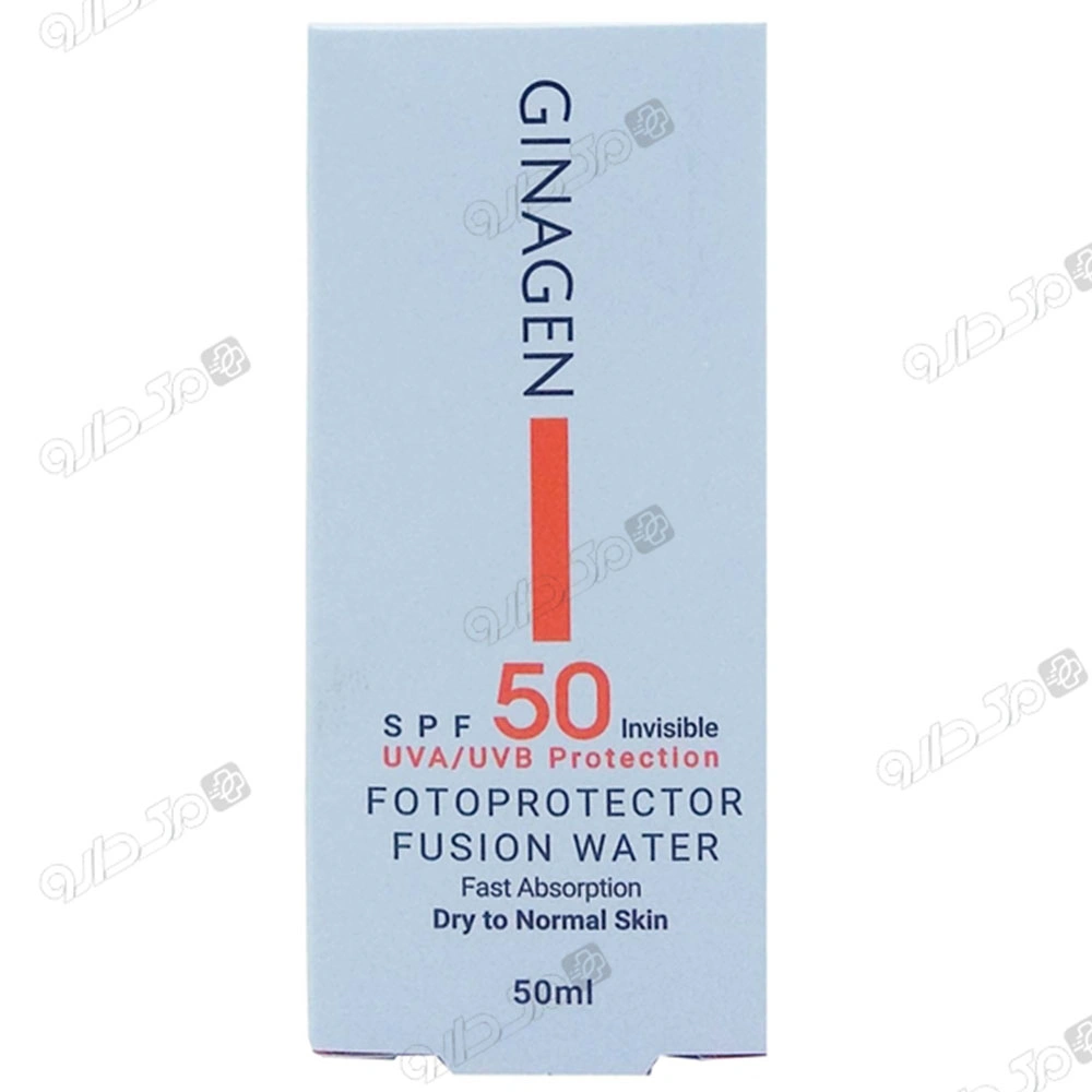 کرم ضد آفتاب بی رنگ SPF50 پوست خشک و نرمال ژیناژن